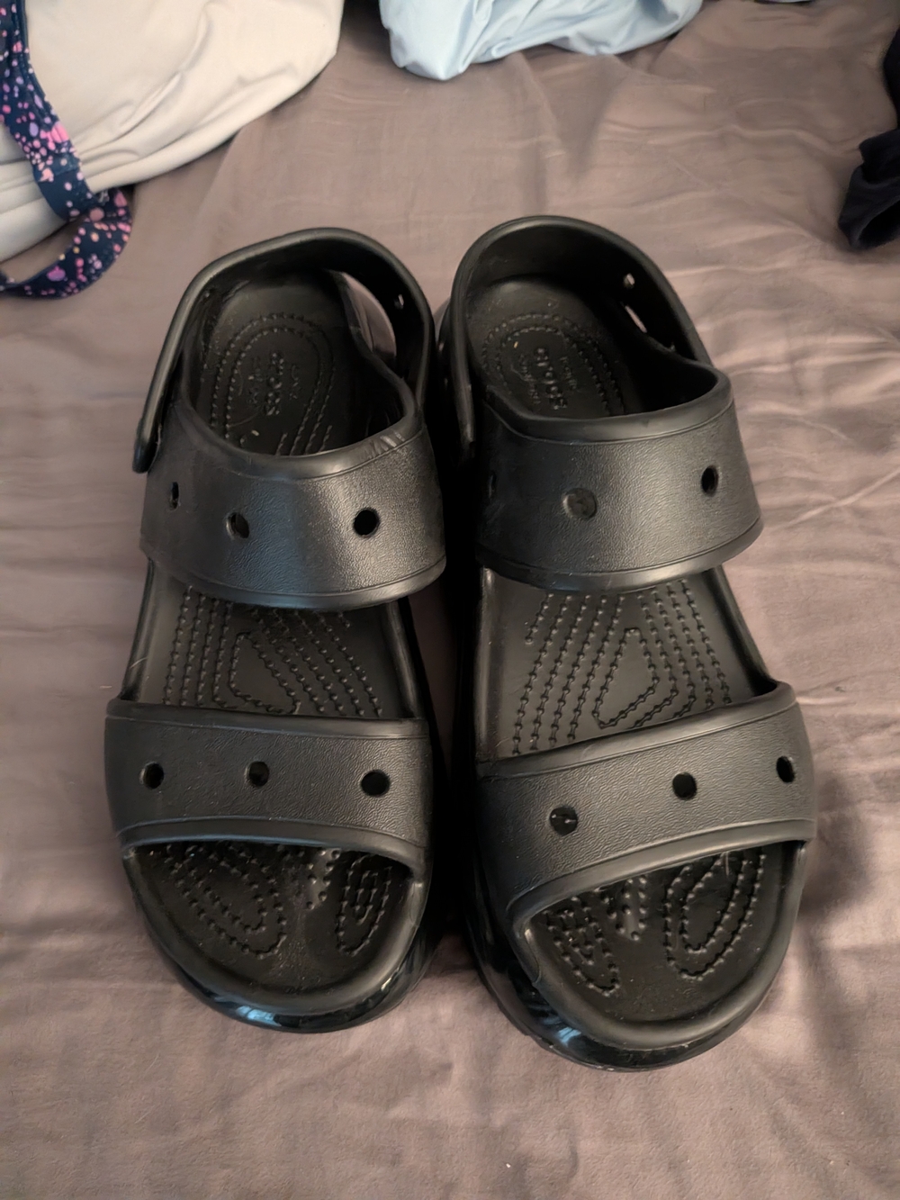 Crocs Black Slip-On Rubber Sandals